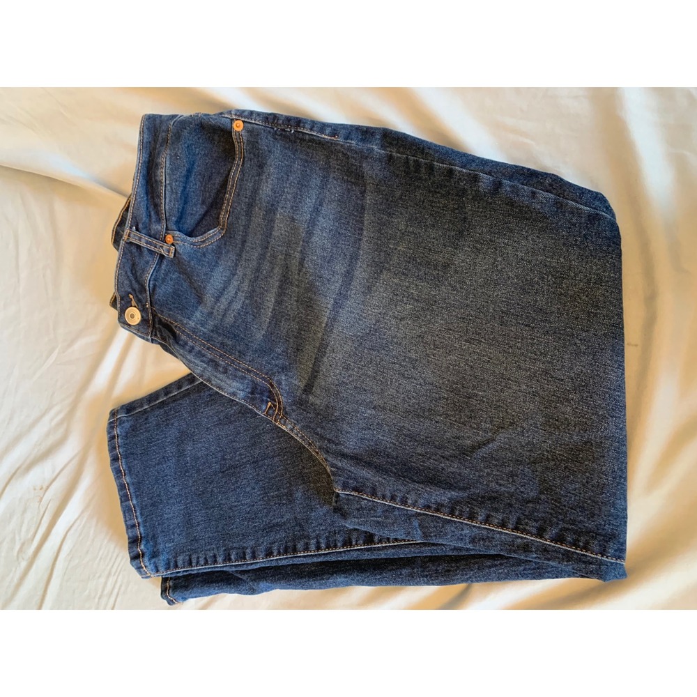 No Boundaries Womens Straight Leg Jeans Dark Wash High Rise Denim 15